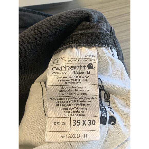 Carhartt Men's Rugged Flex Relaxed Fit Canvas Work Pant Black Size 35/30 - Picture 4 of 5